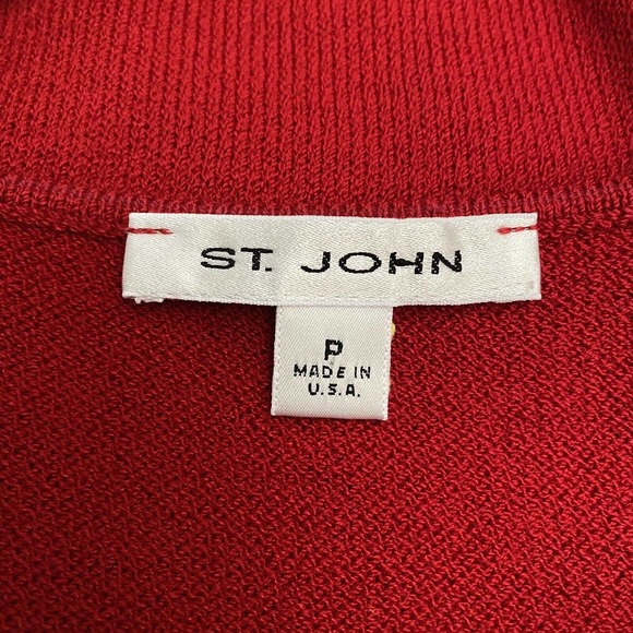St John Santana Knit Shell Tank Top Sleeveless Red Blouse Scoop Neck Woo… - Picture 6 of 6